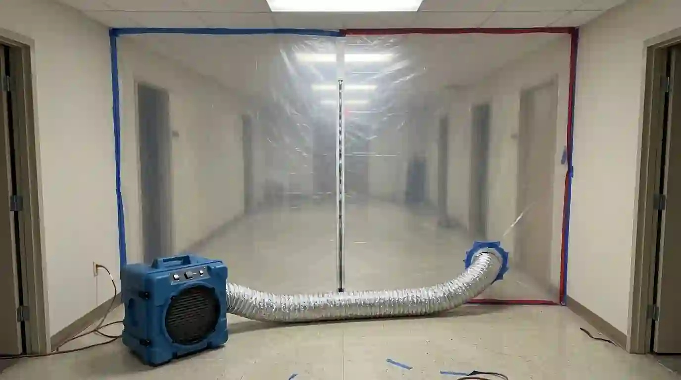 Containment set up for mold removal