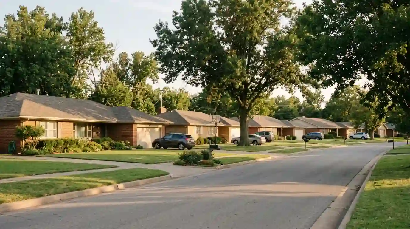 Single-family homes on a Northwest Oklahoma City street