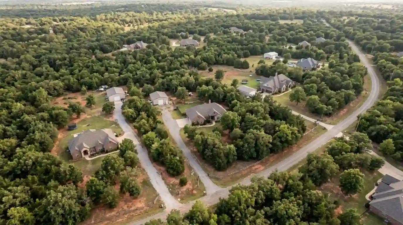 Homes on larger lots in Choctaw