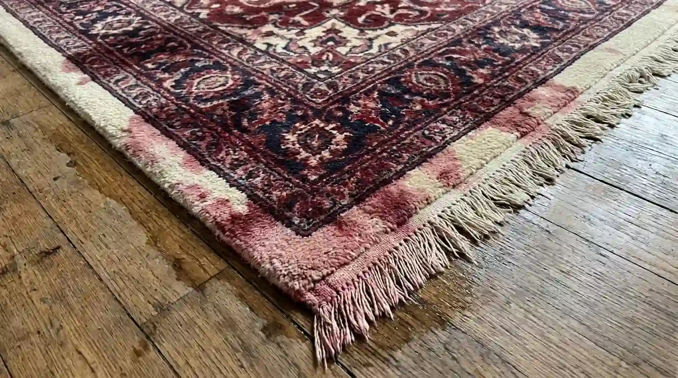 Dye bleeding on a wet wool rug in an Oklahoma City home